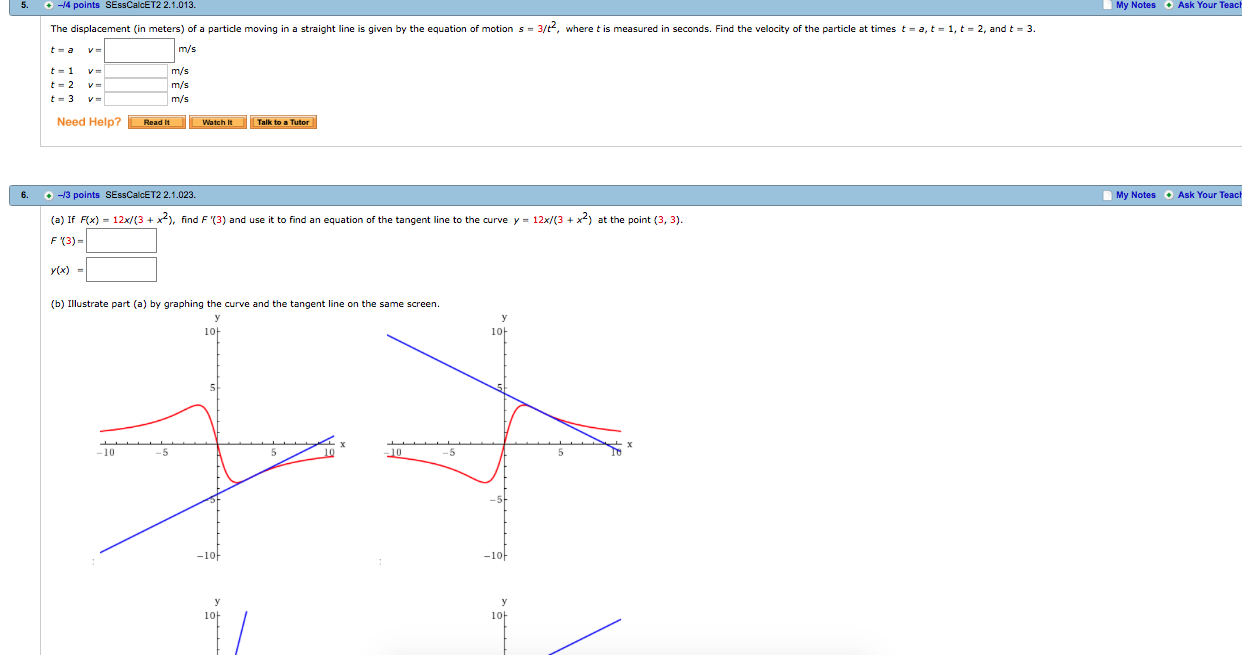 Solved The displacement (in meters) of a particle moving in