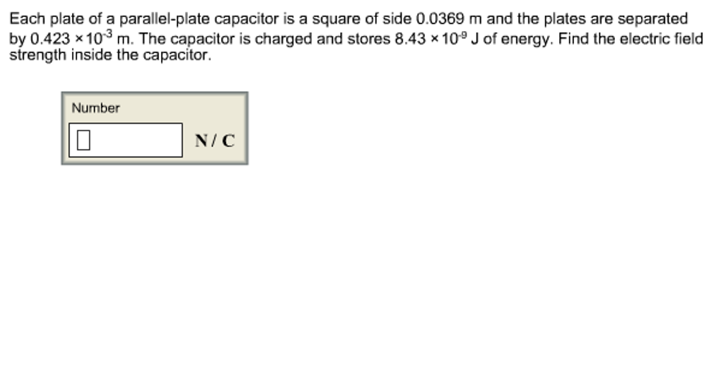 Solved each plate of a parallelplate capacitor is a square