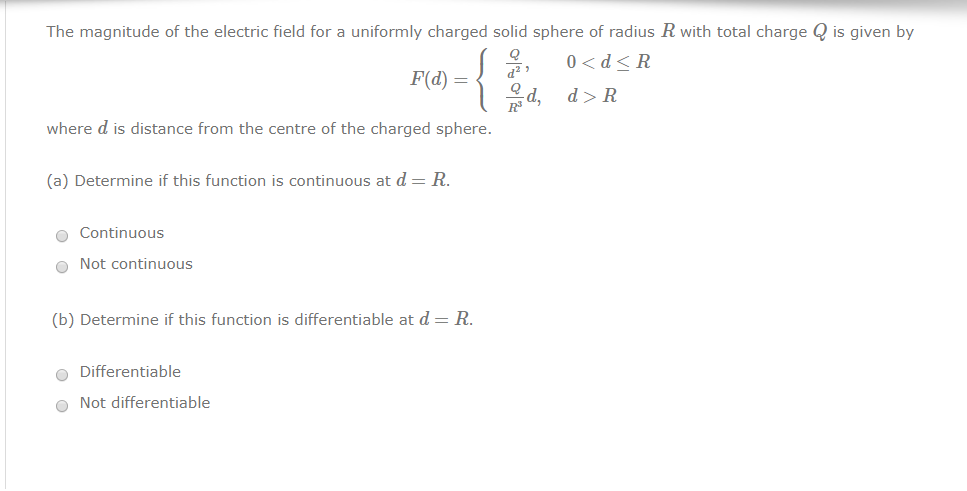 Solved The magnitude of the electric field for a uniformly | Chegg.com