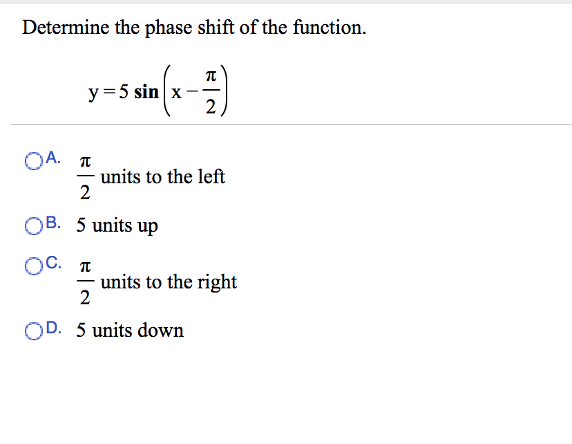 Solved Determine the phase shift of the
