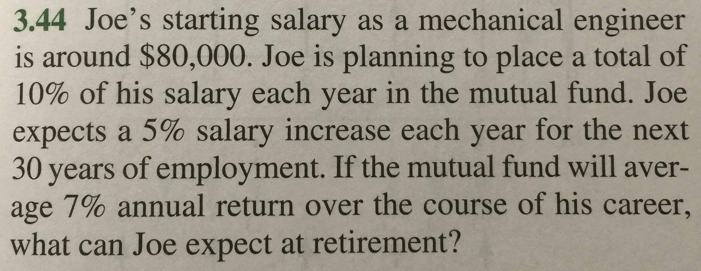 Solved Joe s Starting Salary As A Mechanical Engineer Is Chegg