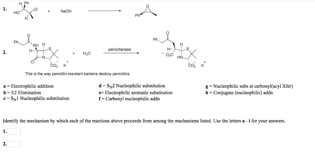 Solved H Ph NaOH HO Ph Ph NH H Penicillanase H O C HN CO Chegg Com