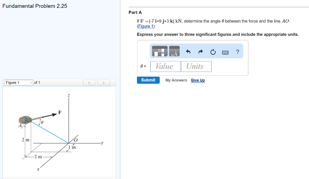 Solved If F = {-7i + 9j + 3k} kN, determine the angle theta¸ | Chegg.com