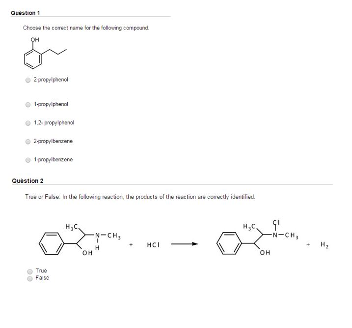 Solved Choose The Correct Name For The Following Compound. 