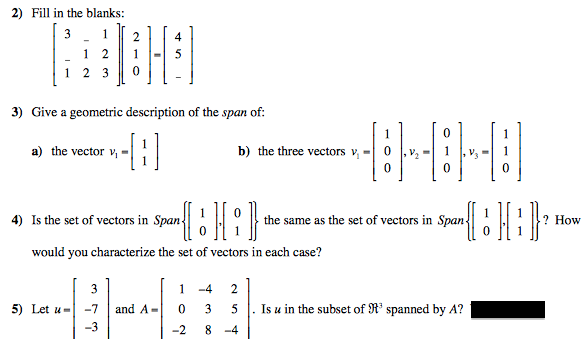 Solved Fill in the blanks: Give a geometric description of | Chegg.com