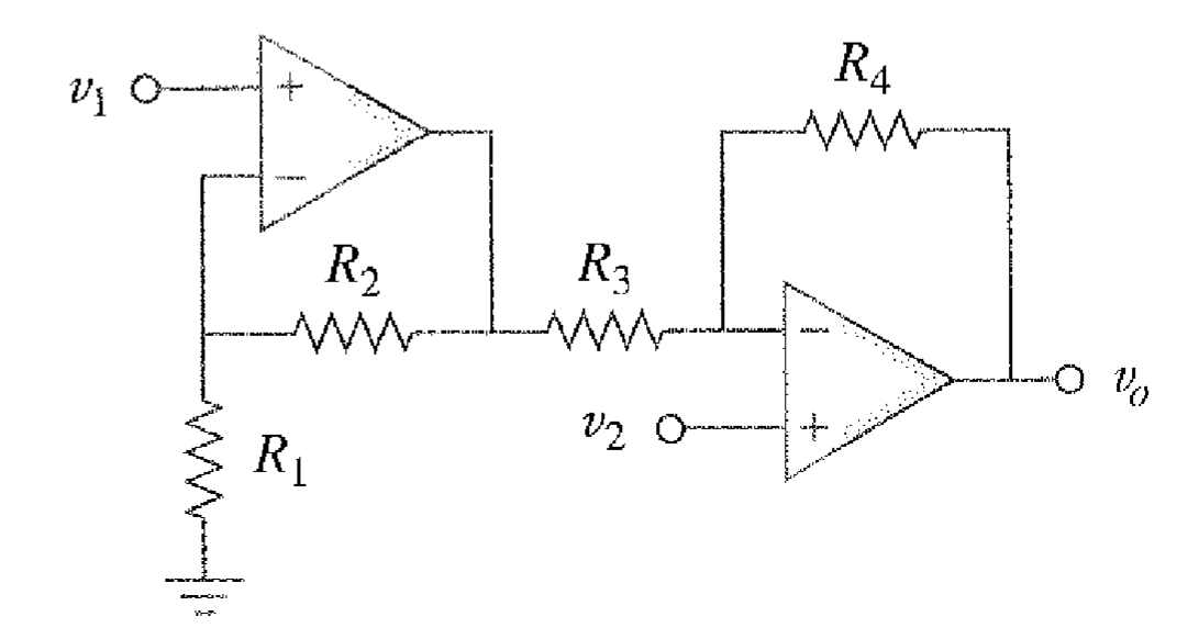 Solved For the circuit shown find vo as a function of v1 and | Chegg.com