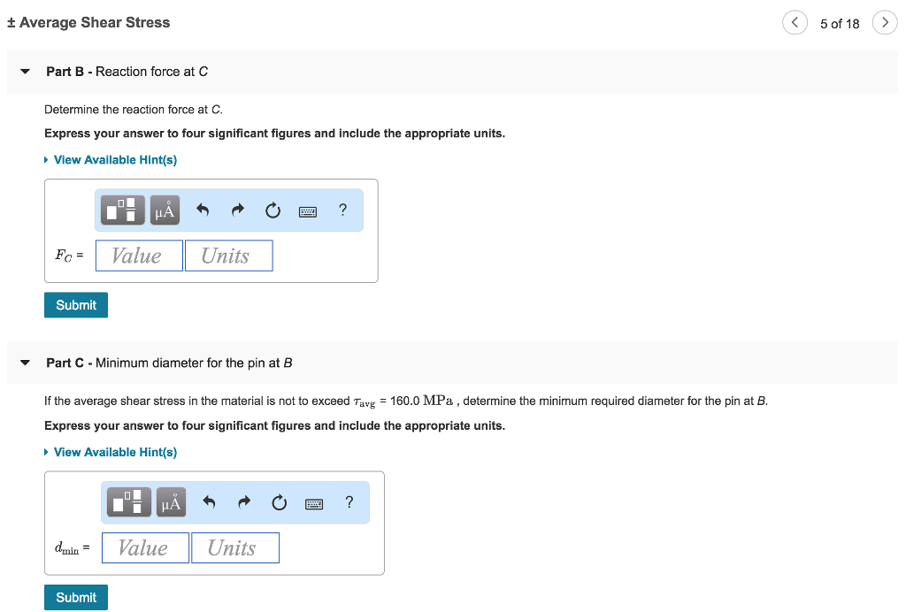 Solved 05 Average Stress and Strain ± Average Shear Stress 5 | Chegg.com