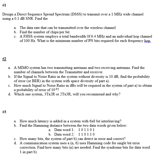 Solved Design a Direct Sequence Spread Spectrum (DSSS) to | Chegg.com