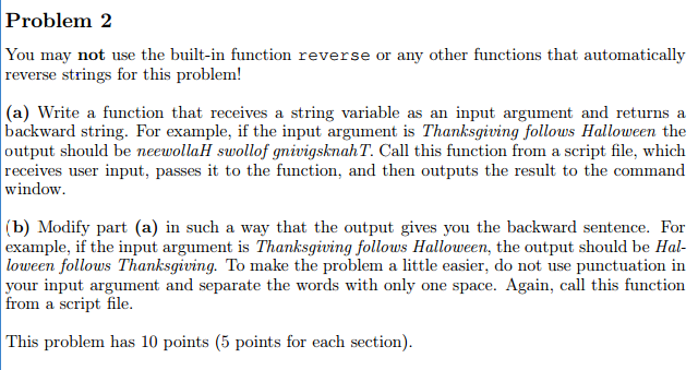 Solved You may not use the built-in function reverse or any | Chegg.com