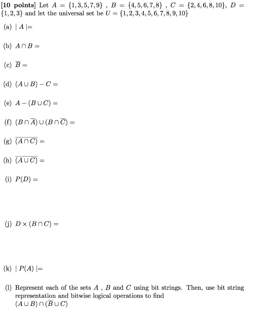 Solved Let A = {1, 3, 5, 7, 9}, B = {4, 5, 6, 7, 8}, C = {2, | Chegg.com