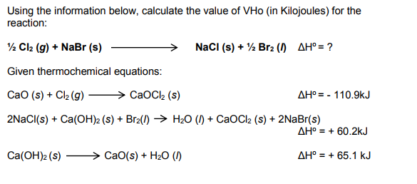 Solved Using the information below, calculate the value of | Chegg.com