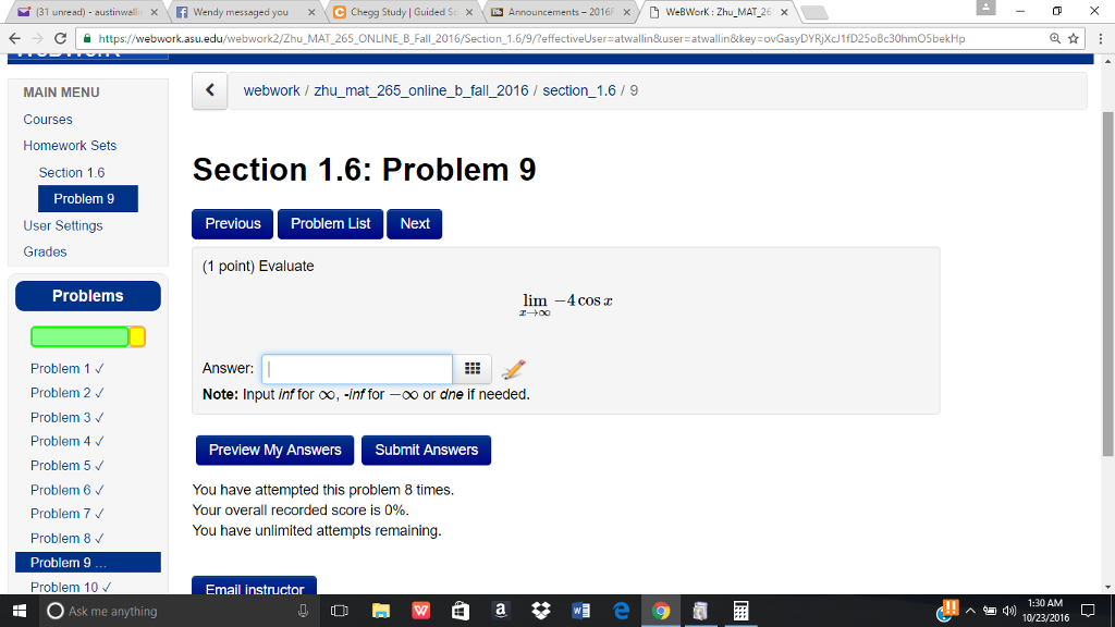 Solved Section 1.6: Problem #9 | Chegg.com