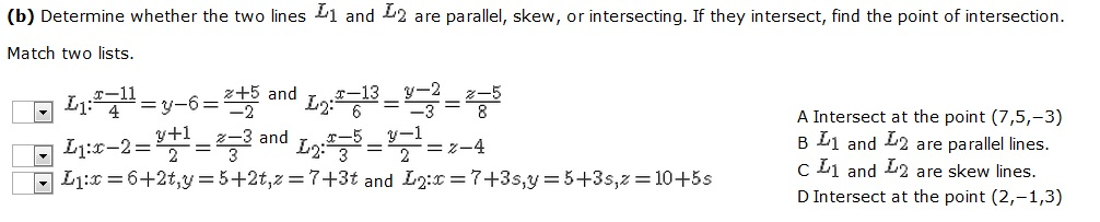 Solved Determine whether the two lines L1 and L2 are | Chegg.com