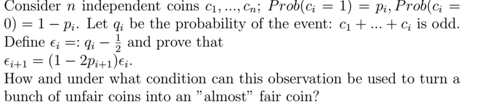 Consider n independent coins c_1, ..., c_n; Prob (c_i | Chegg.com