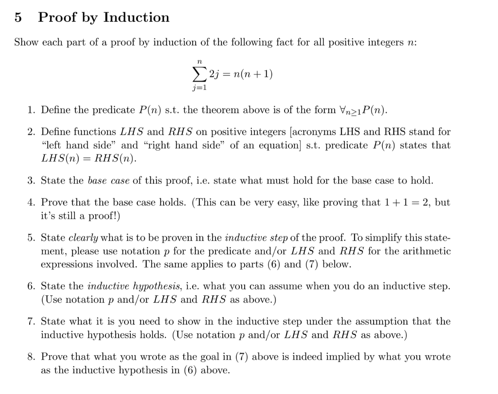 Solved 5 Proof By Induction Show Each Part Of A Proof By | Chegg.com