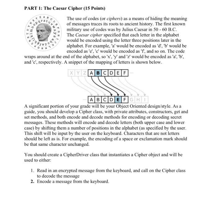 Solved need help getting this in java code the caesar cip
