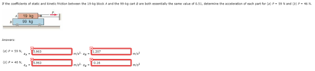Solved If the coefficients of static and kinetic friction | Chegg.com