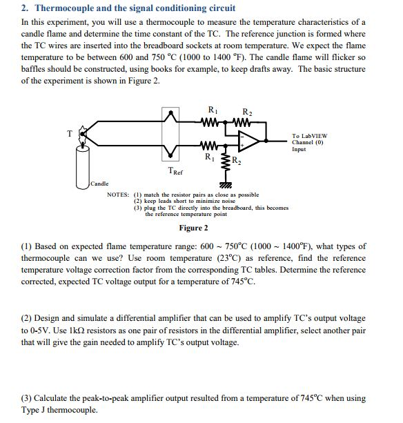 Solved 2. Thermocouple and the signal conditioning circuit