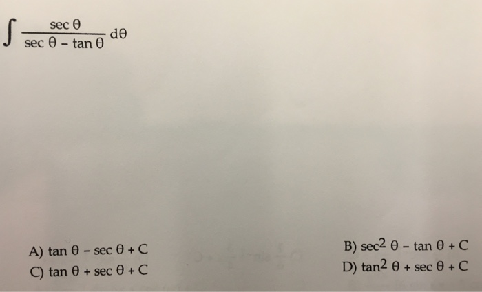 integral of tan theta sec theta