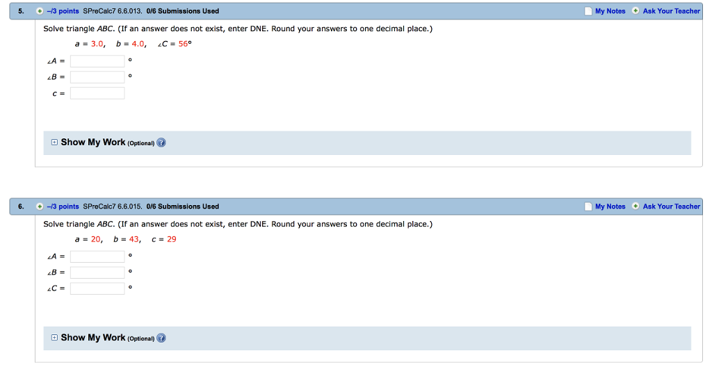 Solved My Notes O Aak Your Teacher 5 3 Points SPreCalc7 Chegg