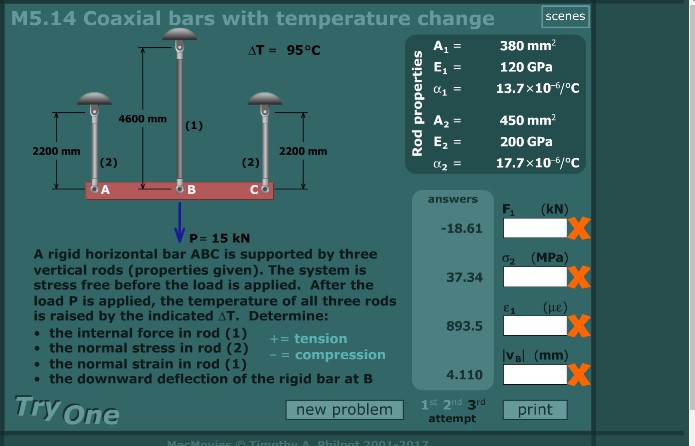 Solved M5 14 Coaxial Bars With Temperature Change Scenes AT Chegg