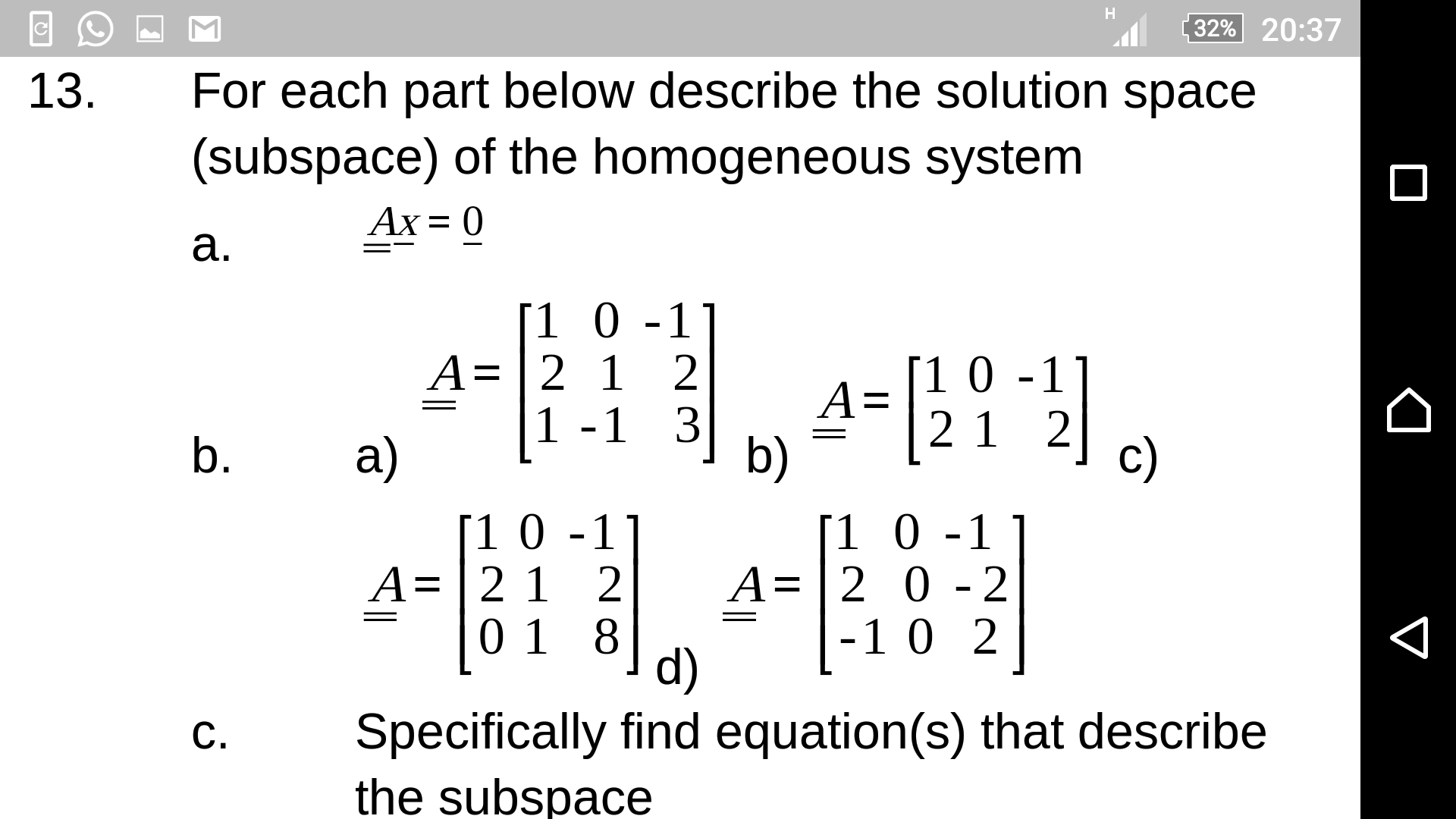 Solved For Each Part Below Describe The Solution Space Chegg Com