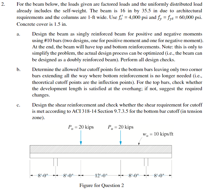 Solved For the beam below, the loads given are factored | Chegg.com