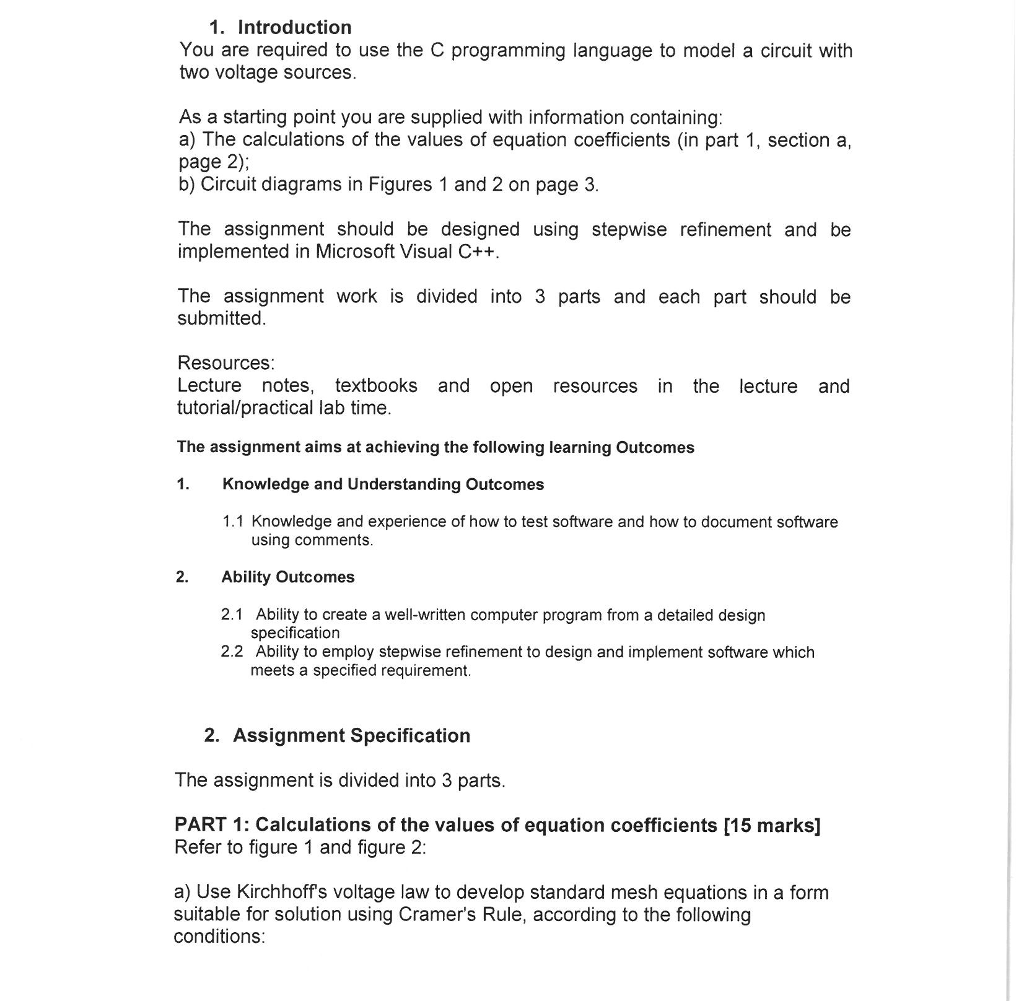 1. Introduction You are required to use the C | Chegg.com