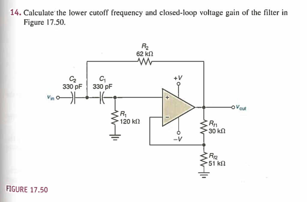 Solved Calculate the lower cutoff frequency and closed loop | Chegg.com