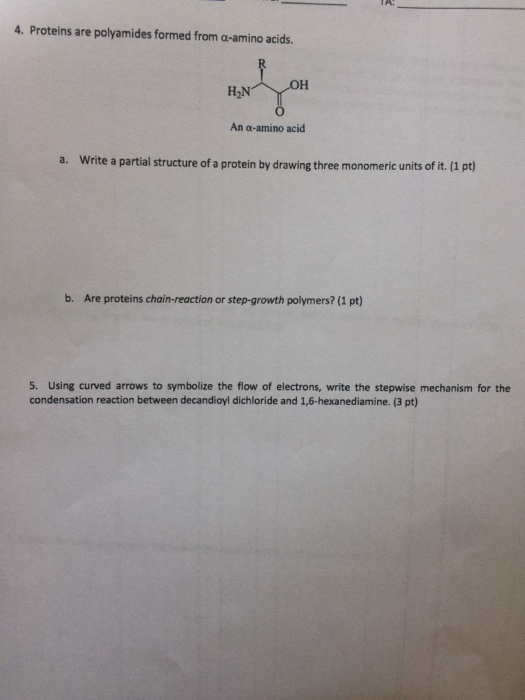 Solved Proteins are polyamides formed from alphaamino
