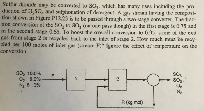 Solved Sulfur dioxide may be converted to SO_3, which has | Chegg.com