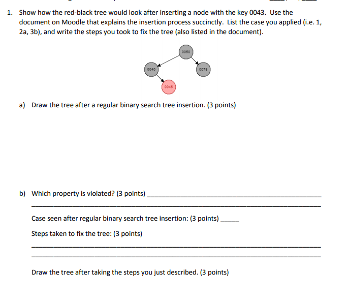 Solved Show how the red-black tree would look after | Chegg.com