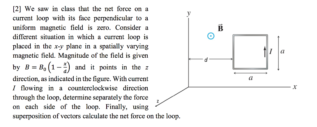 Solved We saw in class that the net force on a current loop | Chegg.com