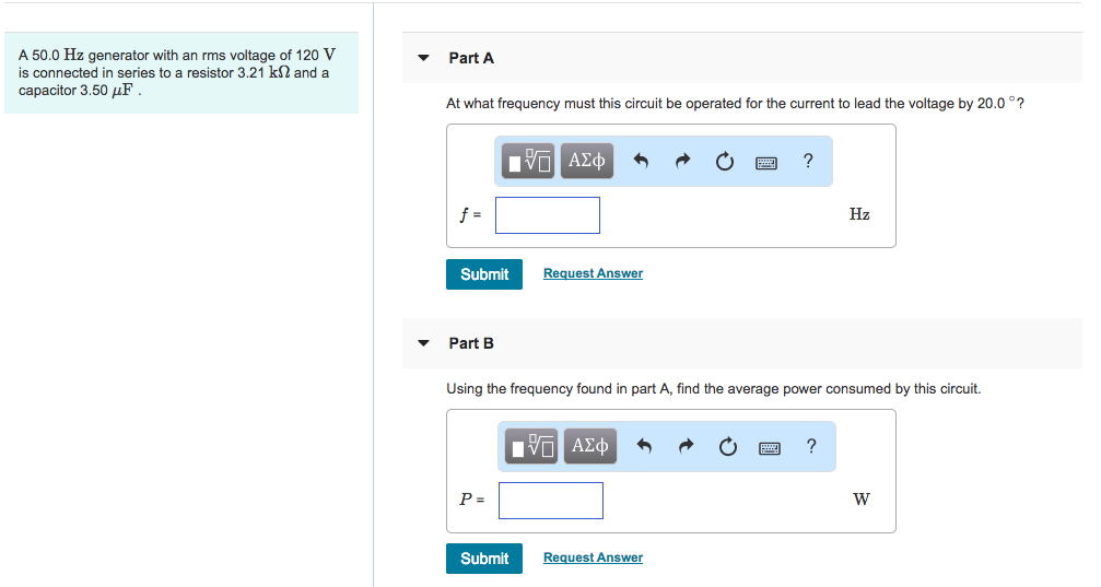 Solved A 50.0 Hz generator with an rms voltage of 120 V is | Chegg.com