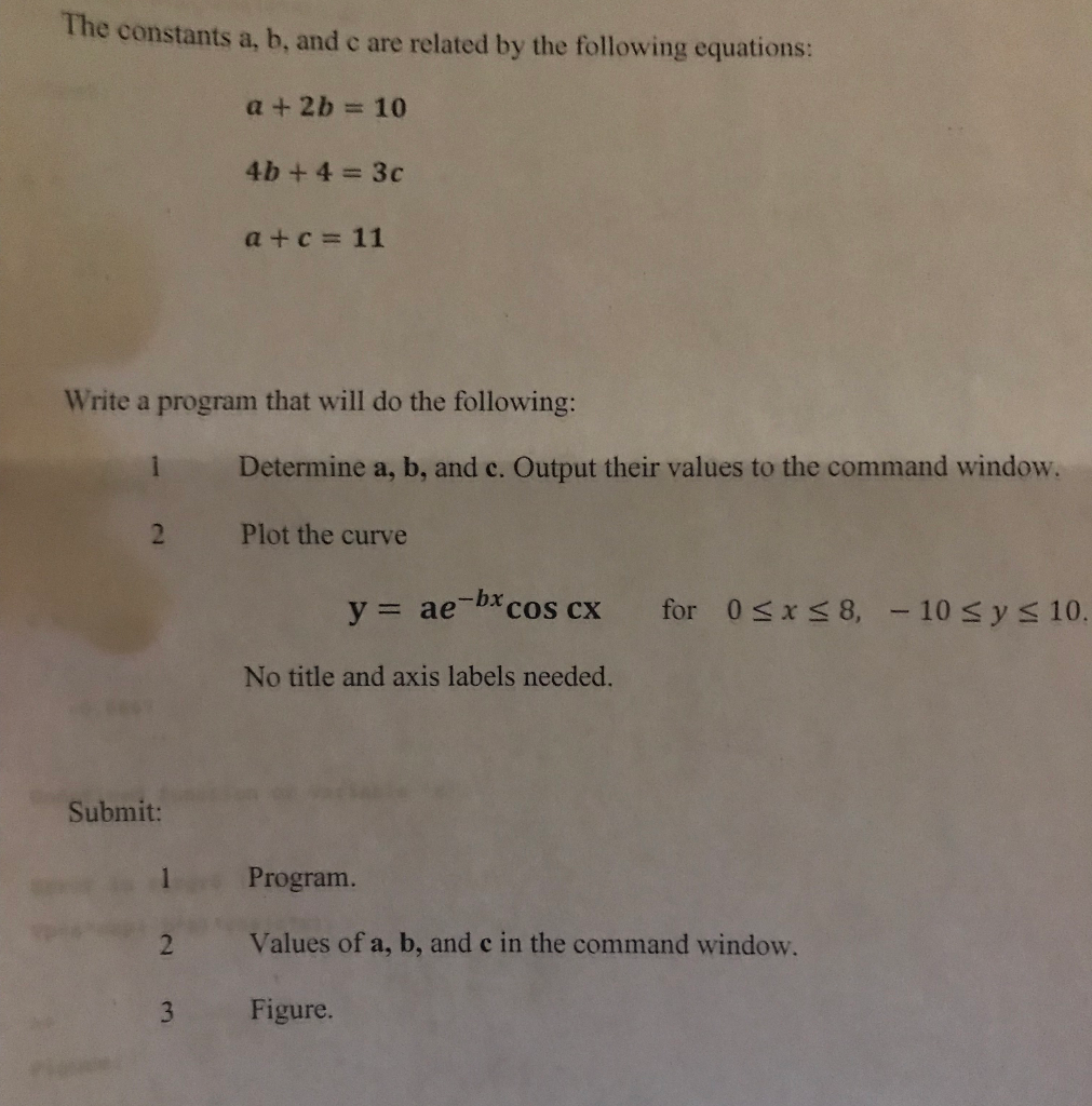 Solved The constants a, b, and c are related by the | Chegg.com