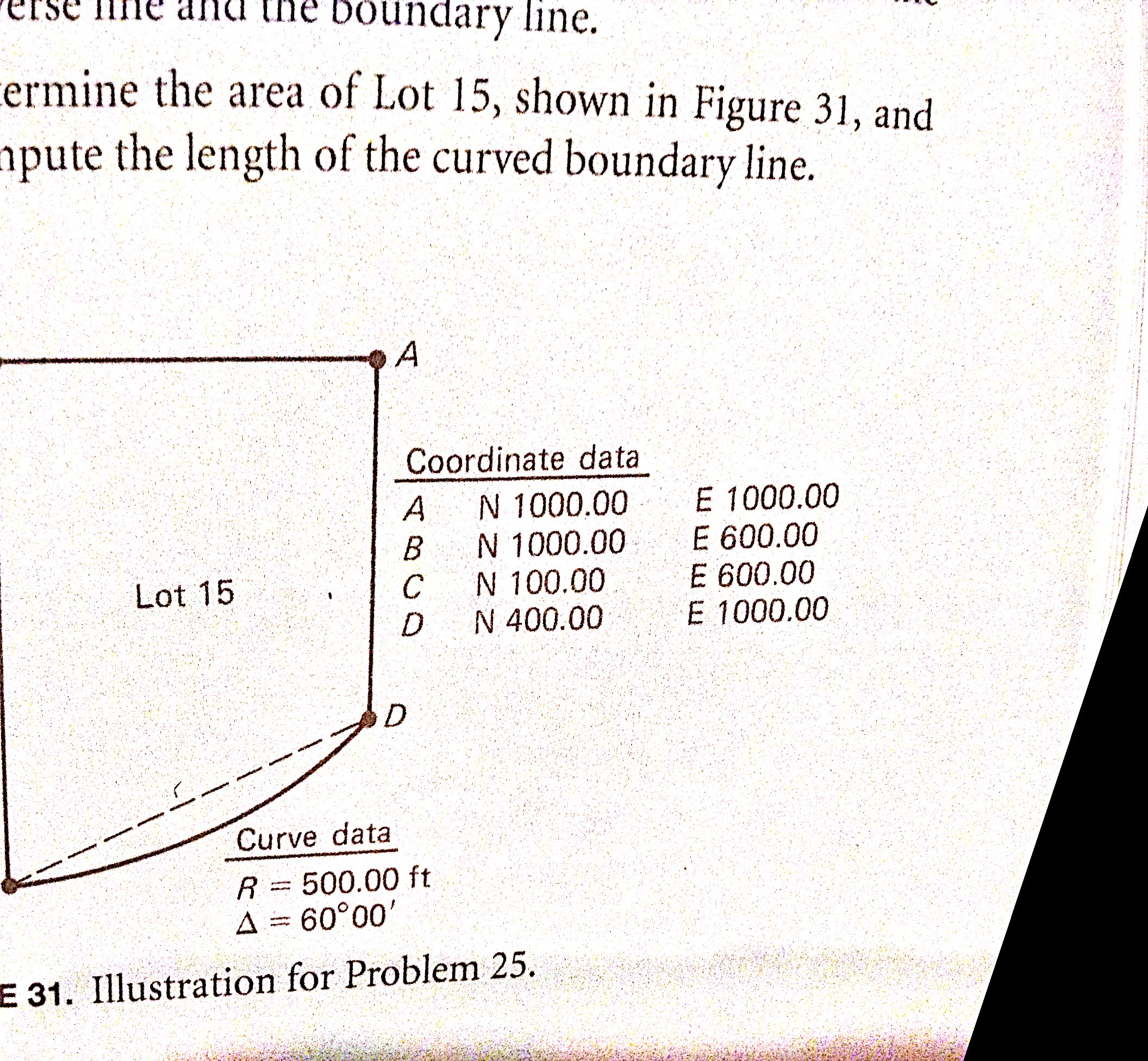 Solved determine the are of lot 15 and compute the length of | Chegg.com