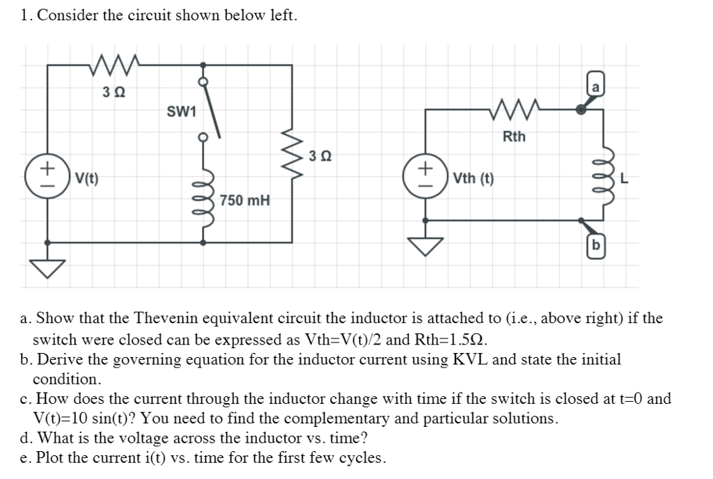 Solved Consider the circuit shown below left. Show that the | Chegg.com