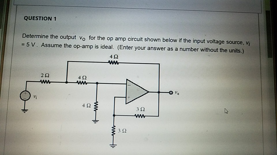 Solved QUESTION 1 Determine the output vo for the op amp