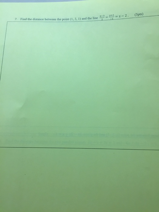 Solved Find The Distance Between The Point 1 3 And The Chegg