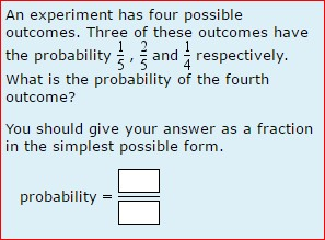 an experiment results in four possible outcomes