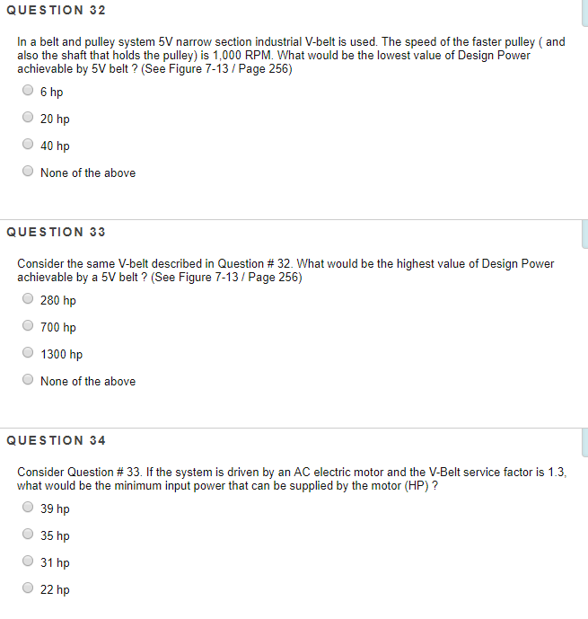 Solved Question 32 In A Belt And Pulley System 5v Narrow Chegg Solved Question 32 In A Belt And Pulley System 5v Narrow Chegg