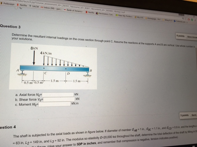 Solved Determine the resultant internal loadings on the | Chegg.com