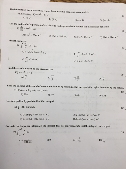 Solved Find the largest open interval(s) where the function | Chegg.com