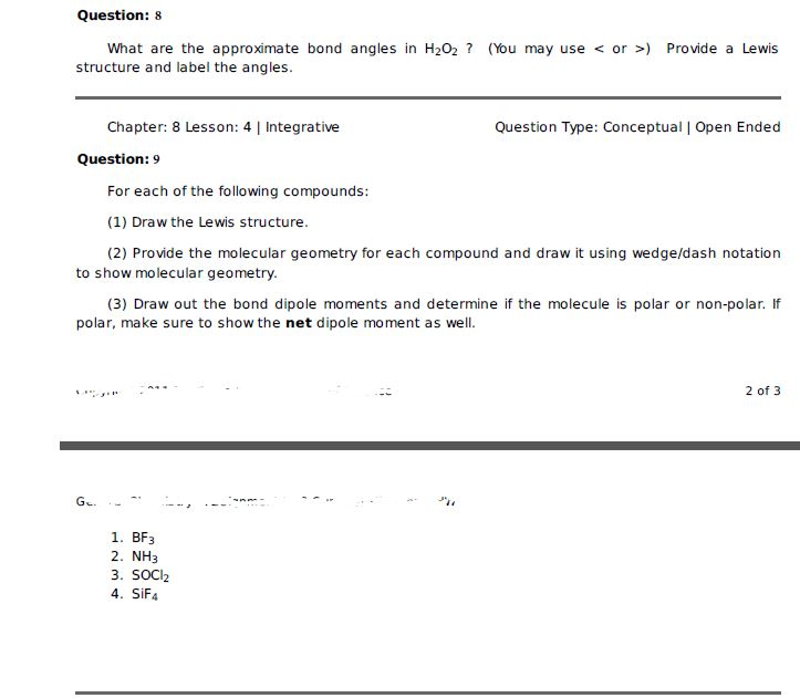 Solved What are the approximate bond angles in H_2O_2? (You | Chegg.com