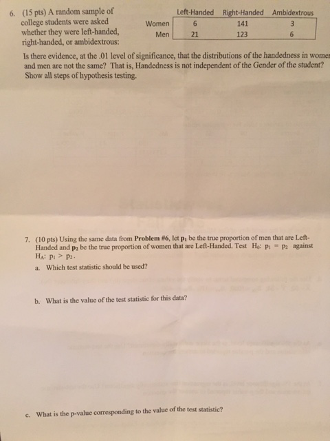 Solved A random sample of college students were asked | Chegg.com