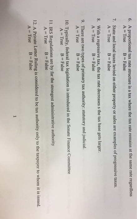 Solved A Proportional Tax Rate Structure Is A Tax Where The Chegg