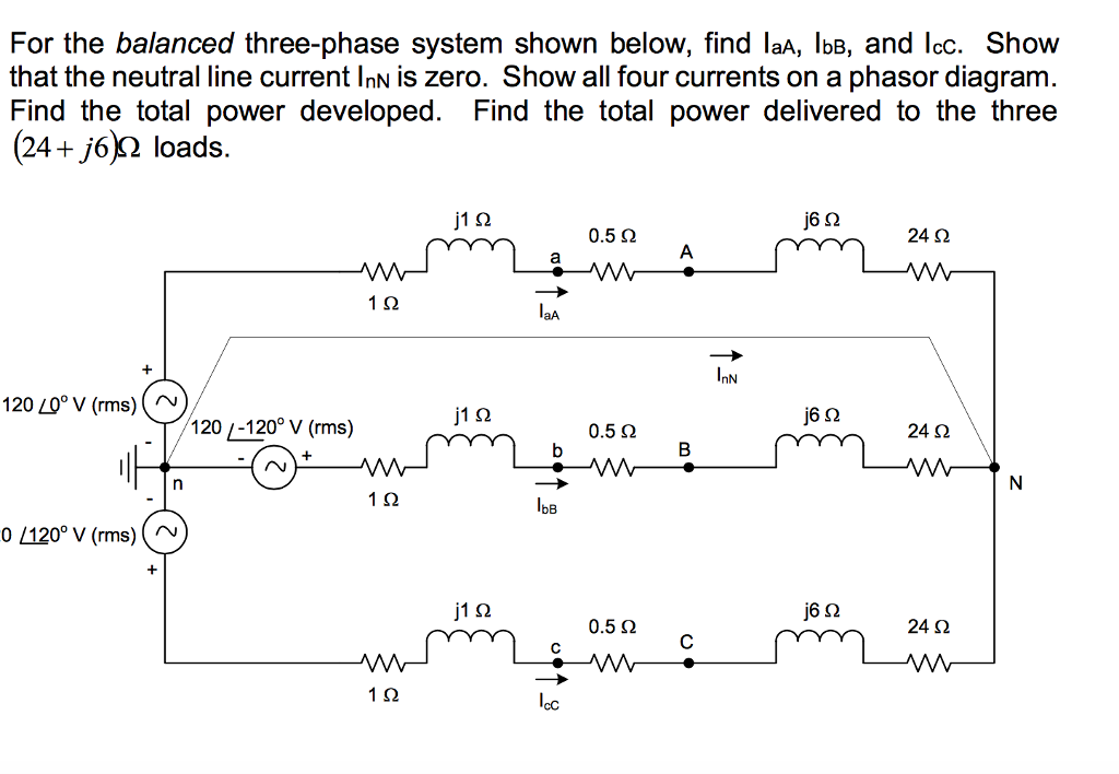 Solved For The Balanced Three-phase System Shown Below, Find | Chegg.com