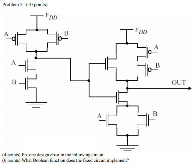 Fix one design error in the following circuit. | Chegg.com