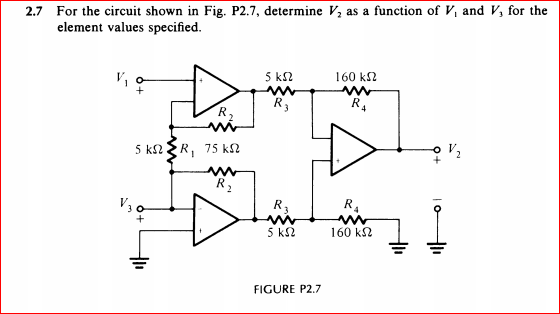 Solved For the circuit shown in Fig. P2.7, determine V_2 as | Chegg.com