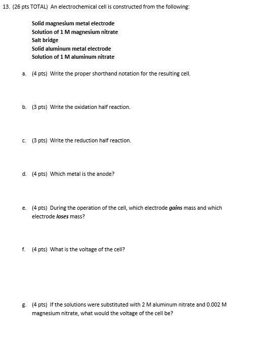 Electrochemical Cell Pdf Notes